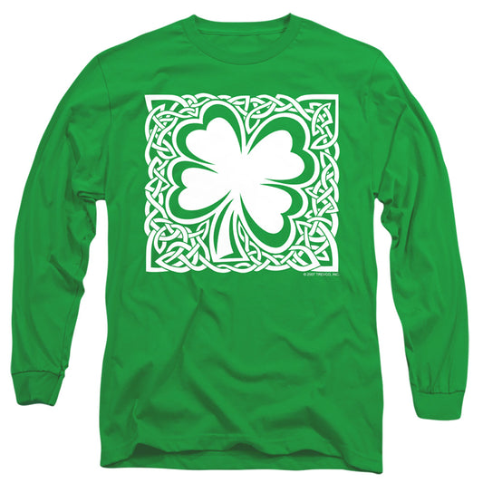 Celtic Clover - Long Sleeve Adult 18 - 1 - Kelly Green T-shirt
