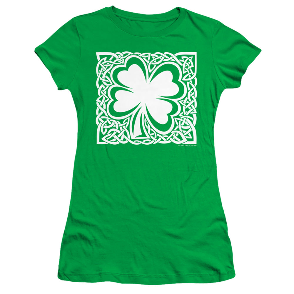 Celtic Clover - Short Sleeve Junior Sheer - Kelly Green T-shirt