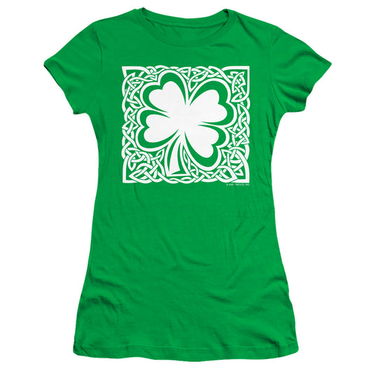 Celtic Clover - Short Sleeve Junior Sheer - Kelly Green T-shirt