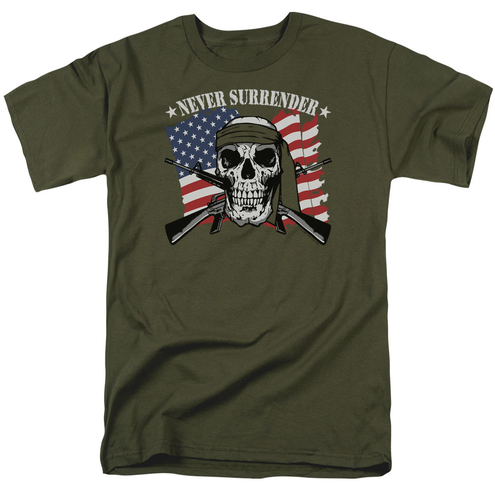 Never Surrender - Short Sleeve Adult 18 - 1 - Military Green T-shirt