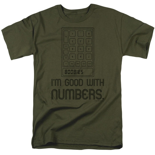 Good With Numbers - Short Sleeve Adult 18 - 1 - Military Green T-shirt
