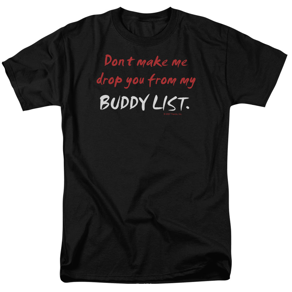 Buddy List - Short Sleeve Adult 18 - 1 - Black T-shirt