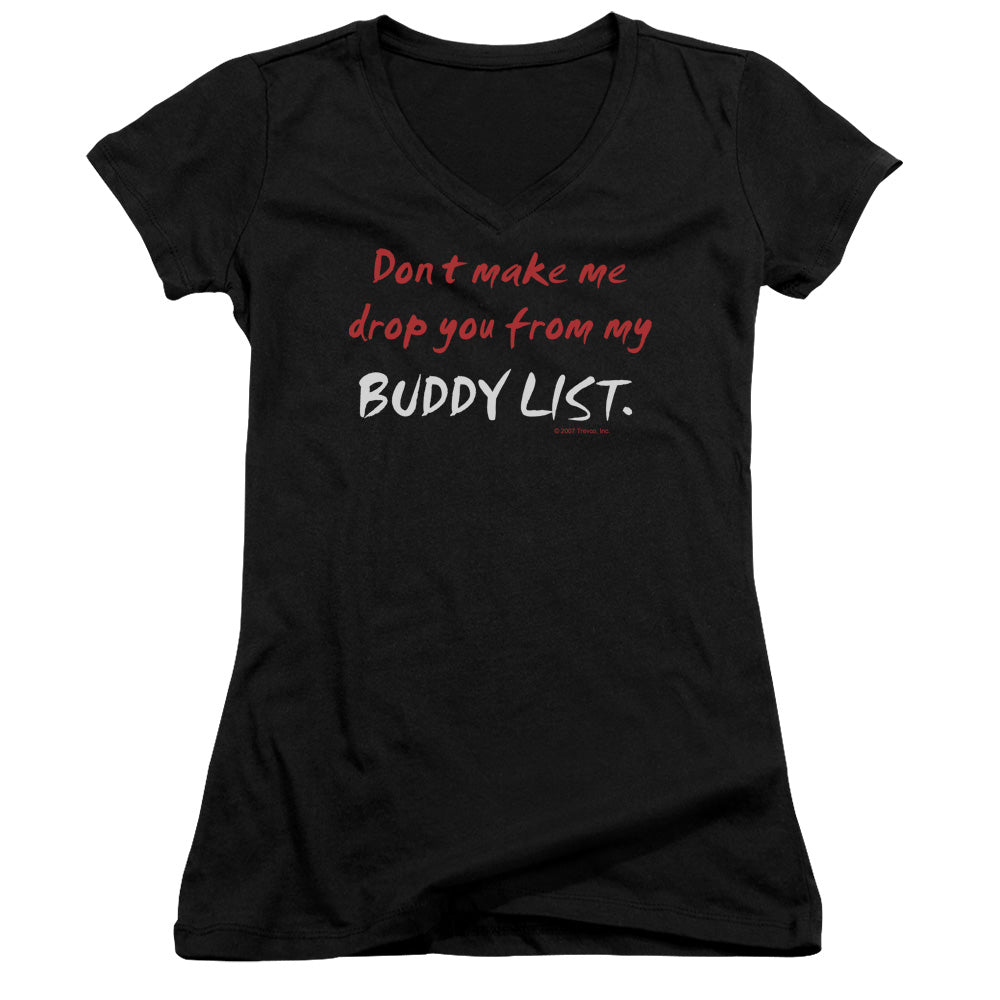 Buddy List - Junior V-neck - Black