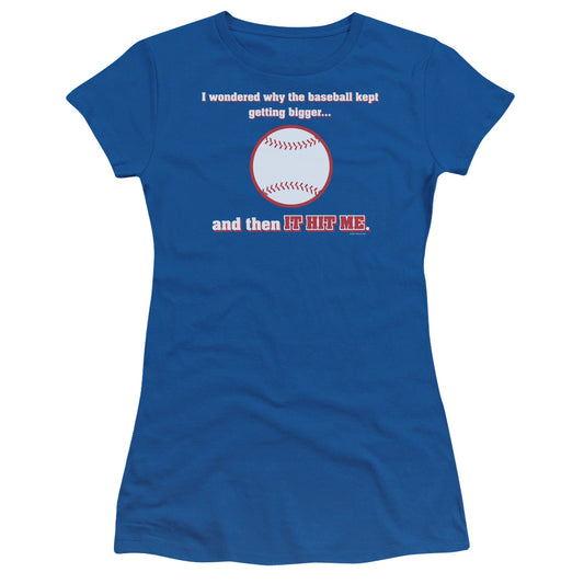 It Hit Me - Short Sleeve Junior Sheer - Royal Blue T-shirt