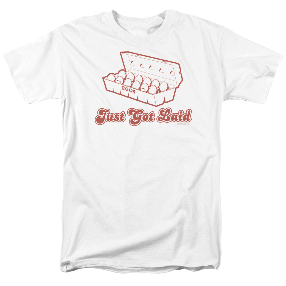 Just Got Laid - Short Sleeve Adult 18 - 1 - White T-shirt
