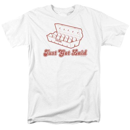 Just Got Laid - Short Sleeve Adult 18 - 1 - White T-shirt