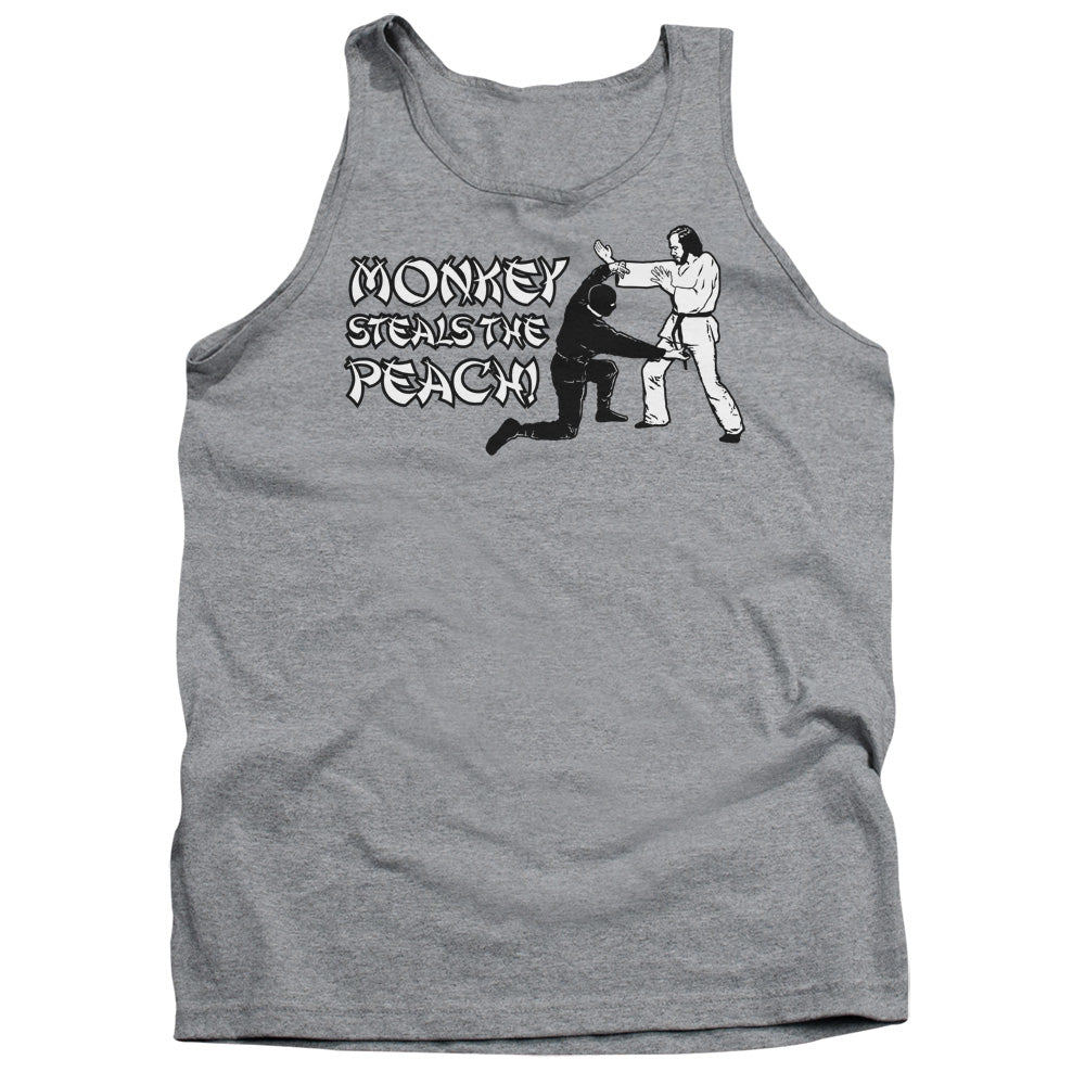 Monkey Steals The Peach - Adult Tank - Athletic Heather
