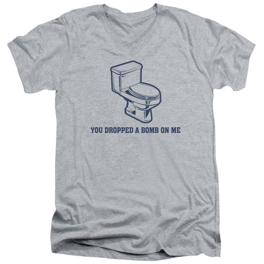 You Dropped A Bomb - Short Sleeve Adult V-neck - Athletic Heather T-shirt