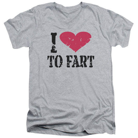 I Love To Fart - Short Sleeve Adult V-neck - Athletic Heather T-shirt