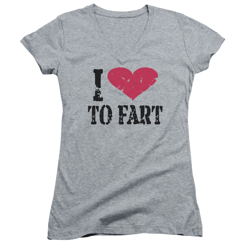 I Love To Fart - Junior V-neck - Athletic Heather