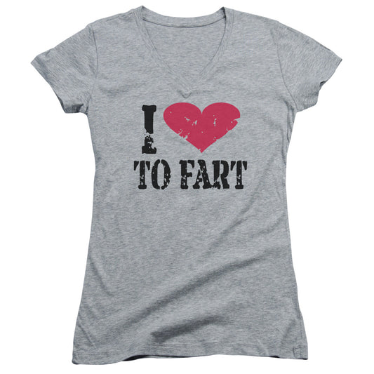 I Love To Fart - Junior V-neck - Athletic Heather
