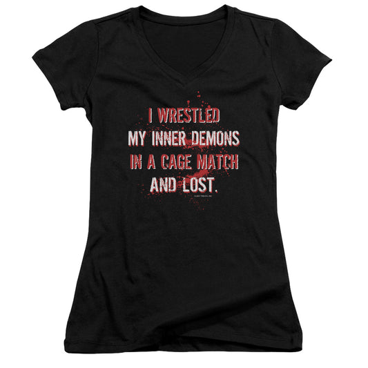 Wrestling Inner Demons - Junior V-neck - Black