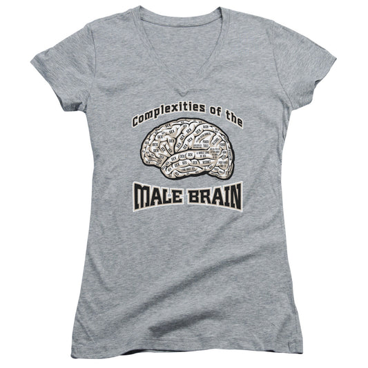Male Brain - Junior V-neck - Athletic Heather