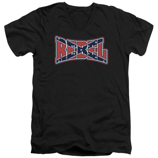 Rebel - Short Sleeve Adult V-neck - Black T-shirt