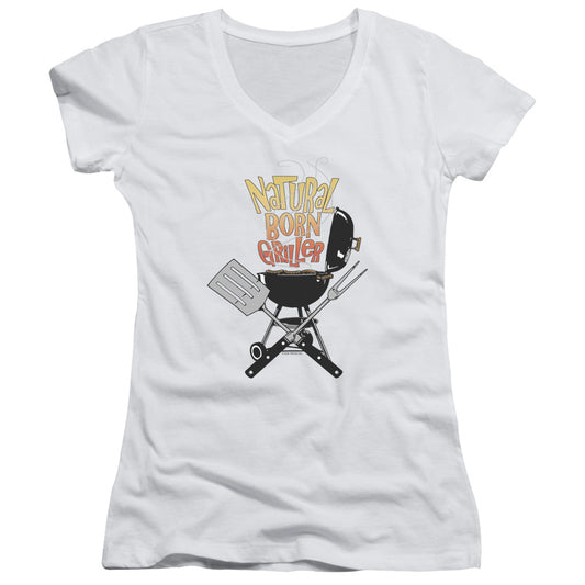Natural Born Griller - Junior V-neck - White