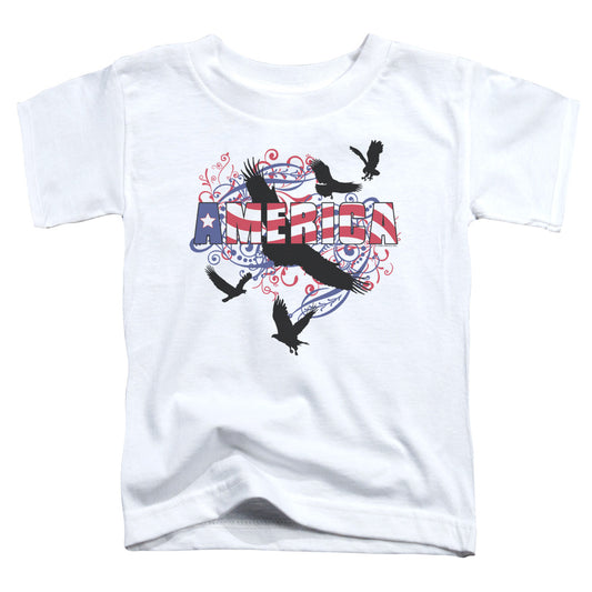 Scrolling America - Short Sleeve Toddler Tee - White T-shirt