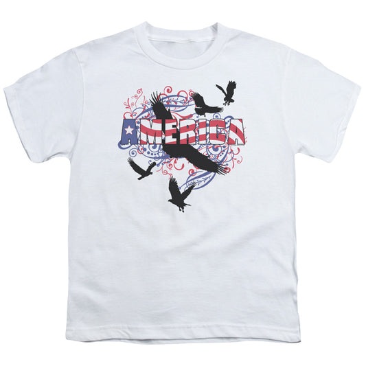 Scrolling America - Short Sleeve Youth 18 - 1 - White T-shirt