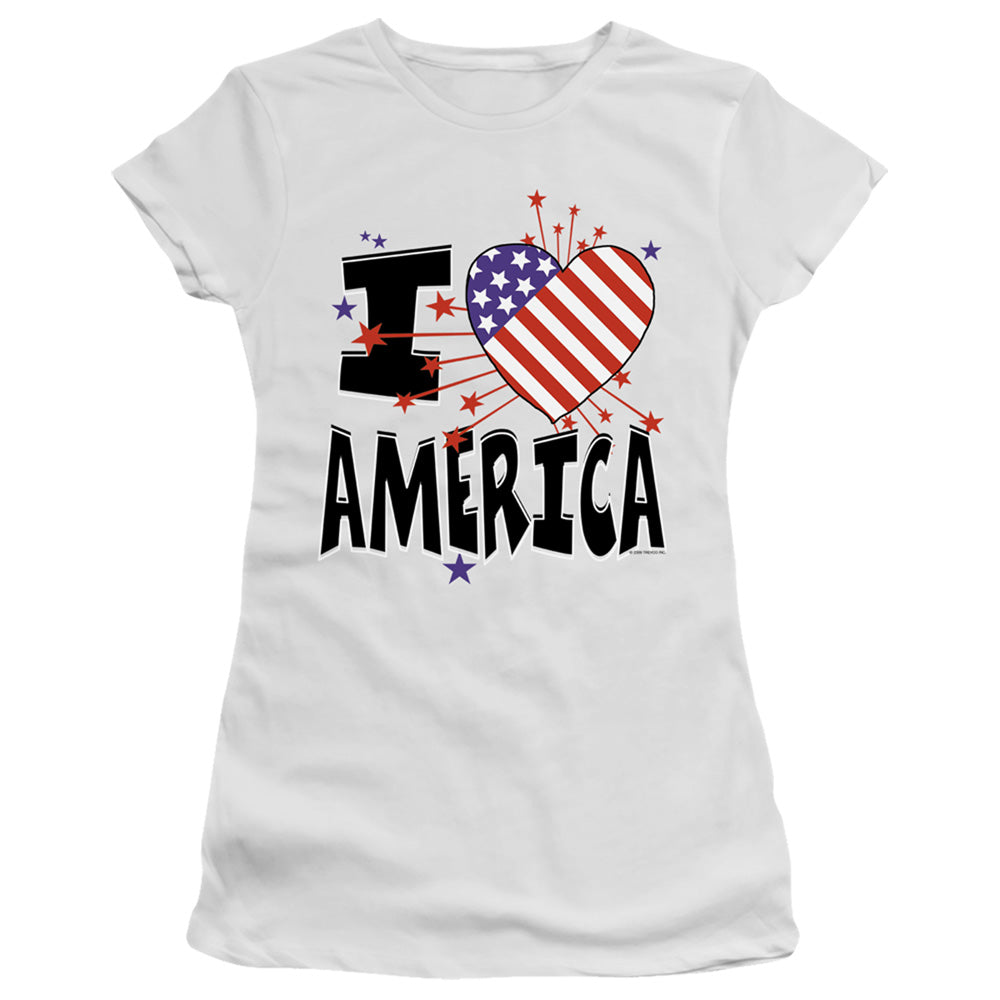 I HEART AMERICA -   JUNIOR SHEER - WHITE T-Shirt