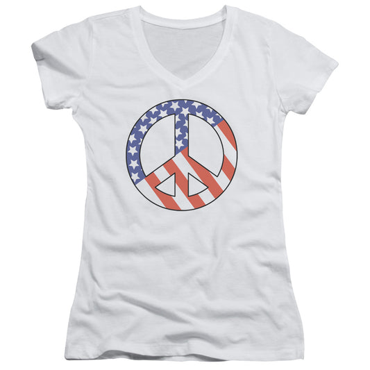 Patriot Peace - Junior V-neck - White