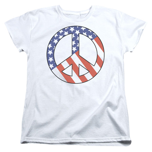 Patriot Peace - Short Sleeve Womens Tee - White T-shirt