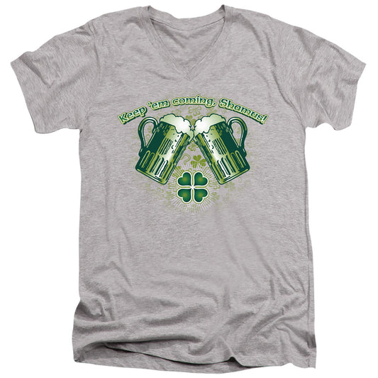 Green Beer - Short Sleeve Adult V-neck 30 - 1 - Athletic Heather T-shirt