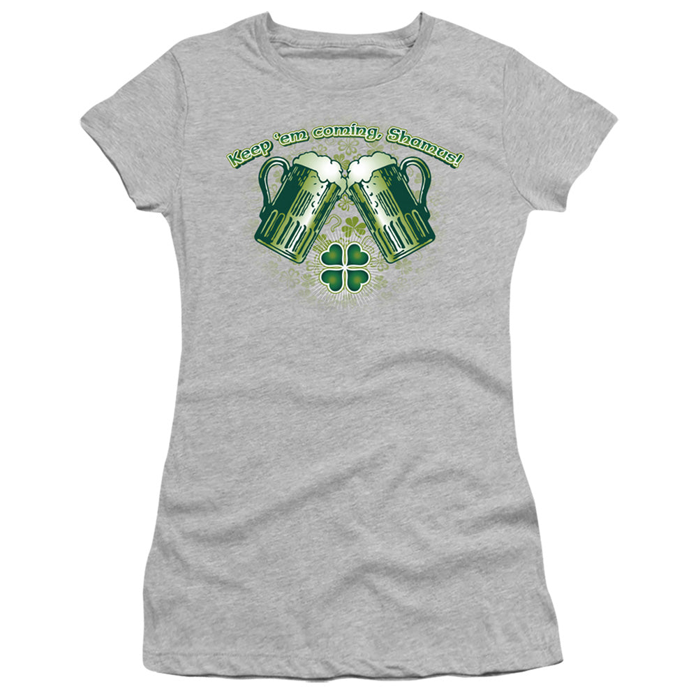 Green Beer - Short Sleeve Junior Sheer - Athletic Heather T-shirt