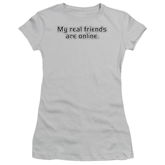 Online Friends - Short Sleeve Junior Sheer - Silver T-shirt