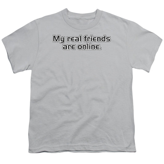 Online Friends - Short Sleeve Youth 18 - 1 - Silver T-shirt