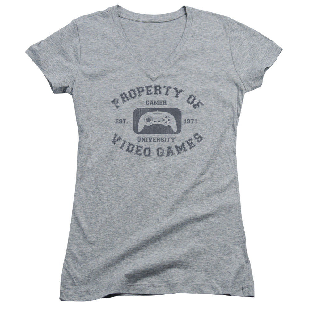 Gamer University - Junior V-neck - Athletic Heather