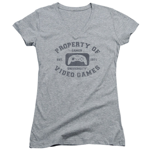 Gamer University - Junior V-neck - Athletic Heather