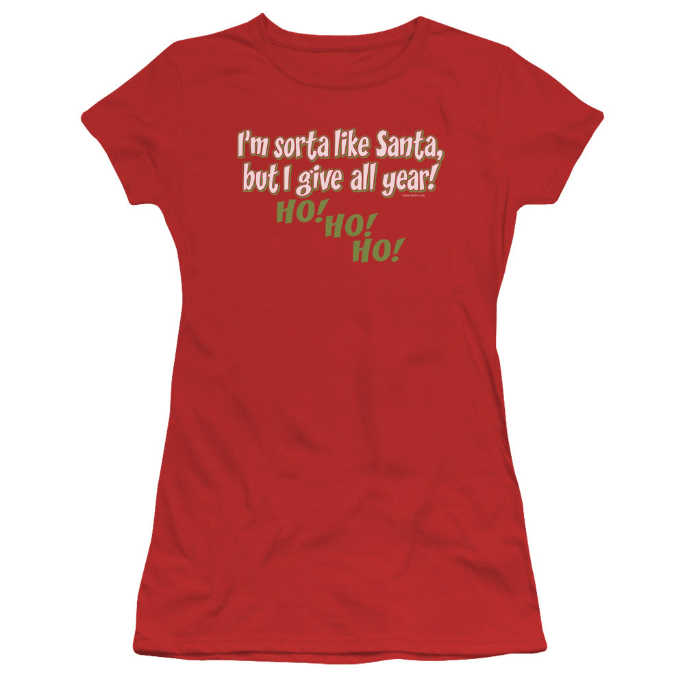 SORTA LIKE SANTA -   JUNIOR SHEER - RED T-Shirt