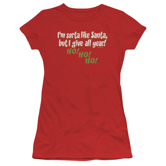 SORTA LIKE SANTA -   JUNIOR SHEER - RED T-Shirt