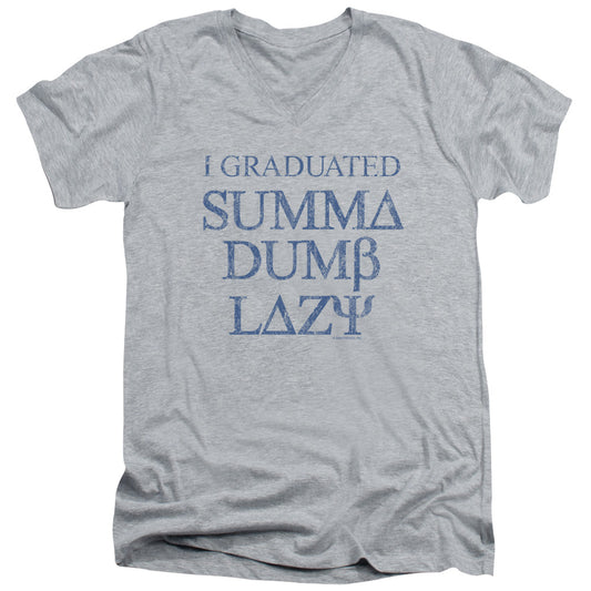 SUMMA DUMB LAZY -   ADULT V-NECK - ATHLETIC HEATHER T-Shirt