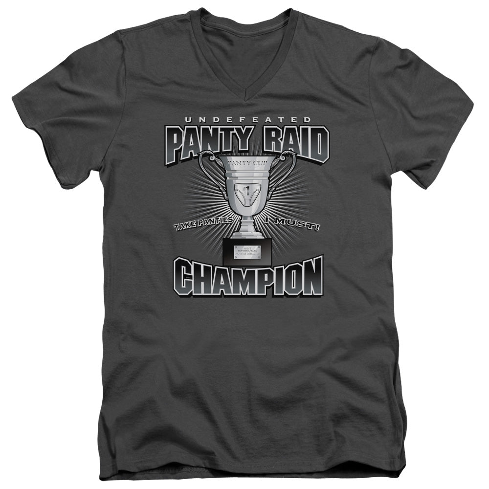 PANTY RAID CHAMP -   ADULT V-NECK - CHARCOAL T-Shirt