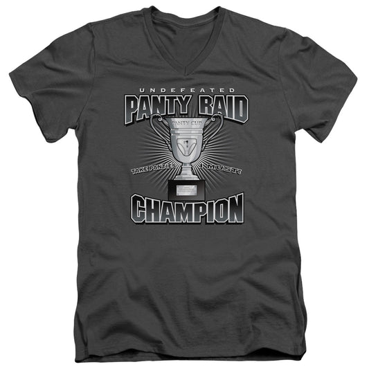 PANTY RAID CHAMP -   ADULT V-NECK - CHARCOAL T-Shirt
