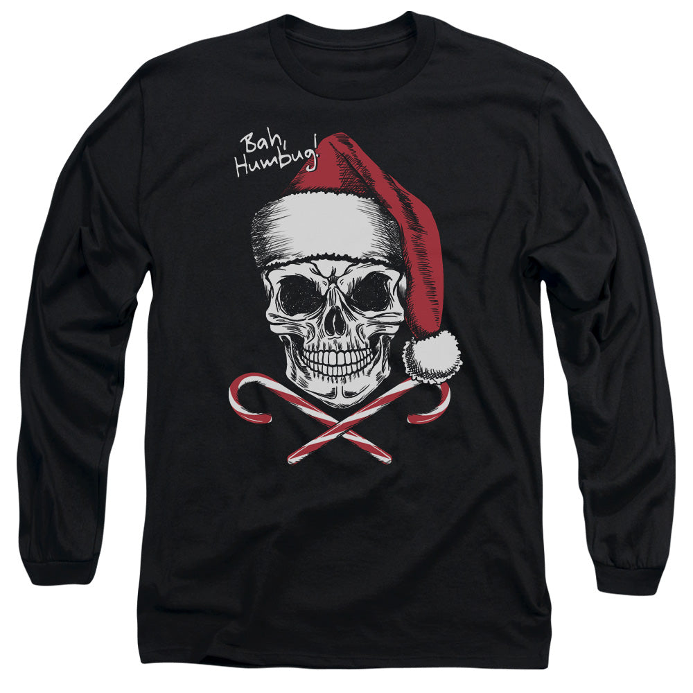 Skull Bah Humbug - Long Sleeve Adult 18 - 1 - Black T-shirt