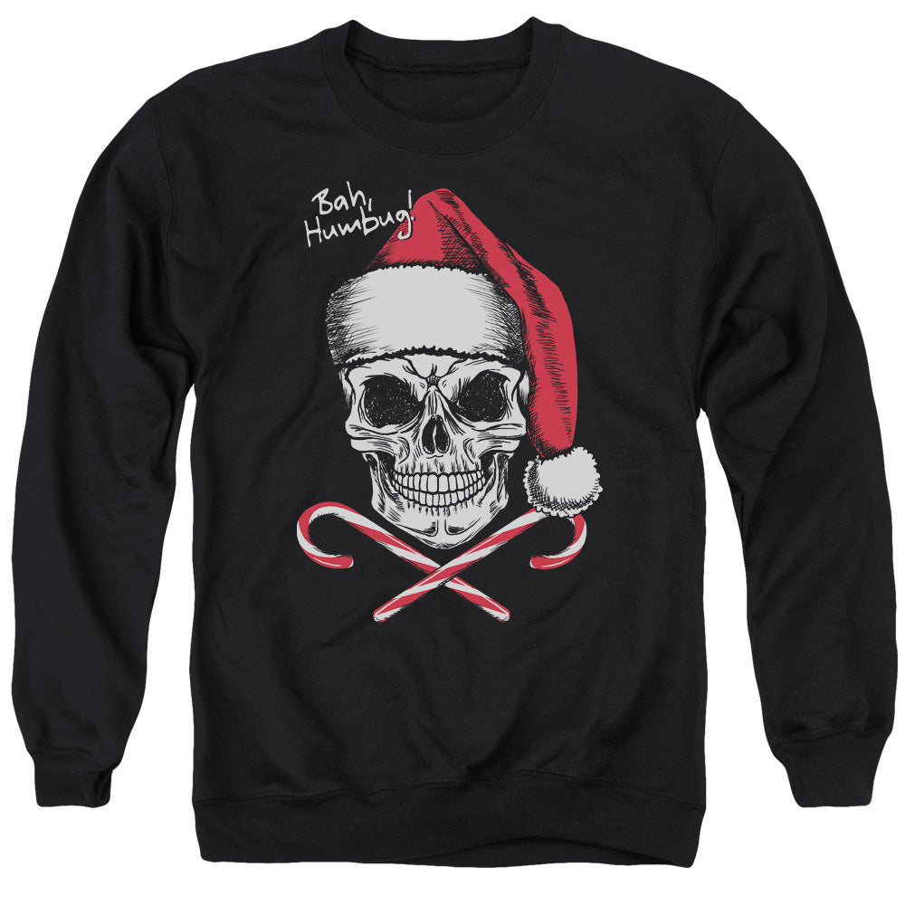 Skull Bah Humbug - Adult Crewneck Sweatshirt - Black