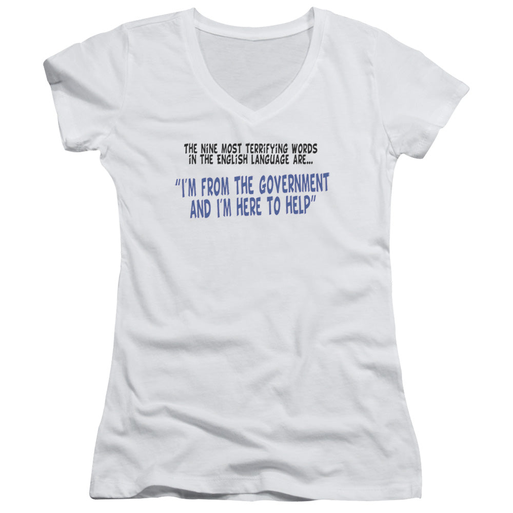 Nine Words - Junior V-neck - White