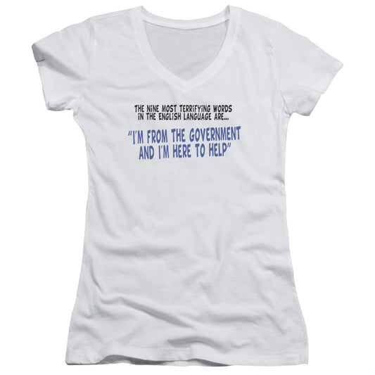 Nine Words - Junior V-neck - White