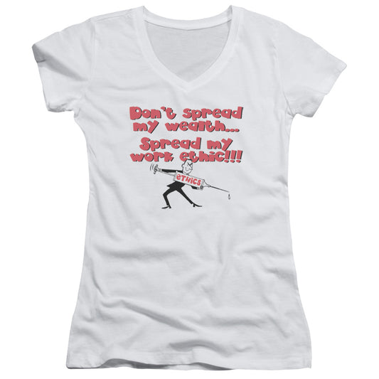 Work Ethic-junior V-neck - White