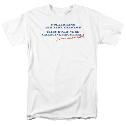 Politicians Diapers - Short Sleeve Adult 18 - 1 - White T-shirt