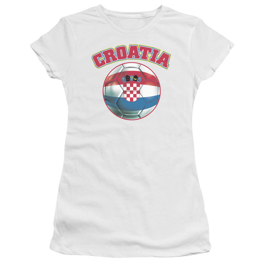 Croatia - Short Sleeve Junior Sheer - White T-shirt