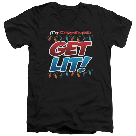 Get Lit - Short Sleeve Adult V-neck 30 - 1 - Black T-shirt