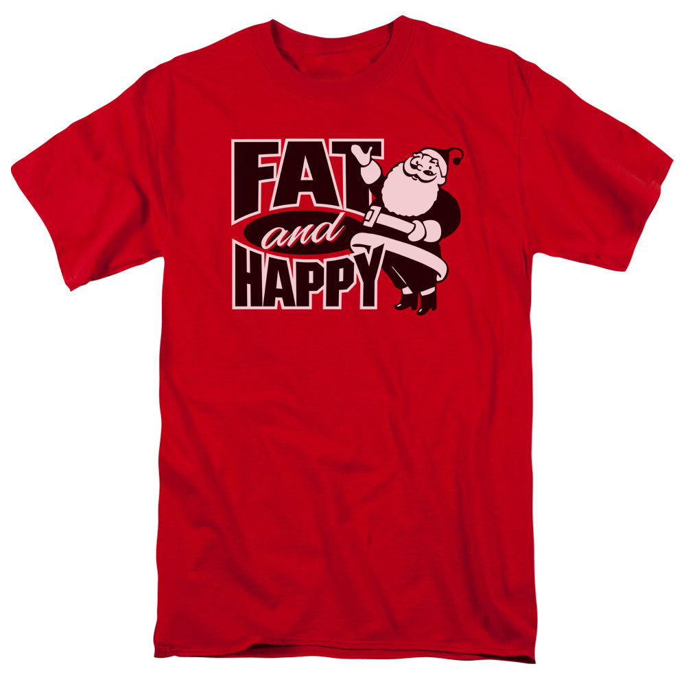 Fat And Happy - Short Sleeve Adult 18 - 1 - Red T-shirt