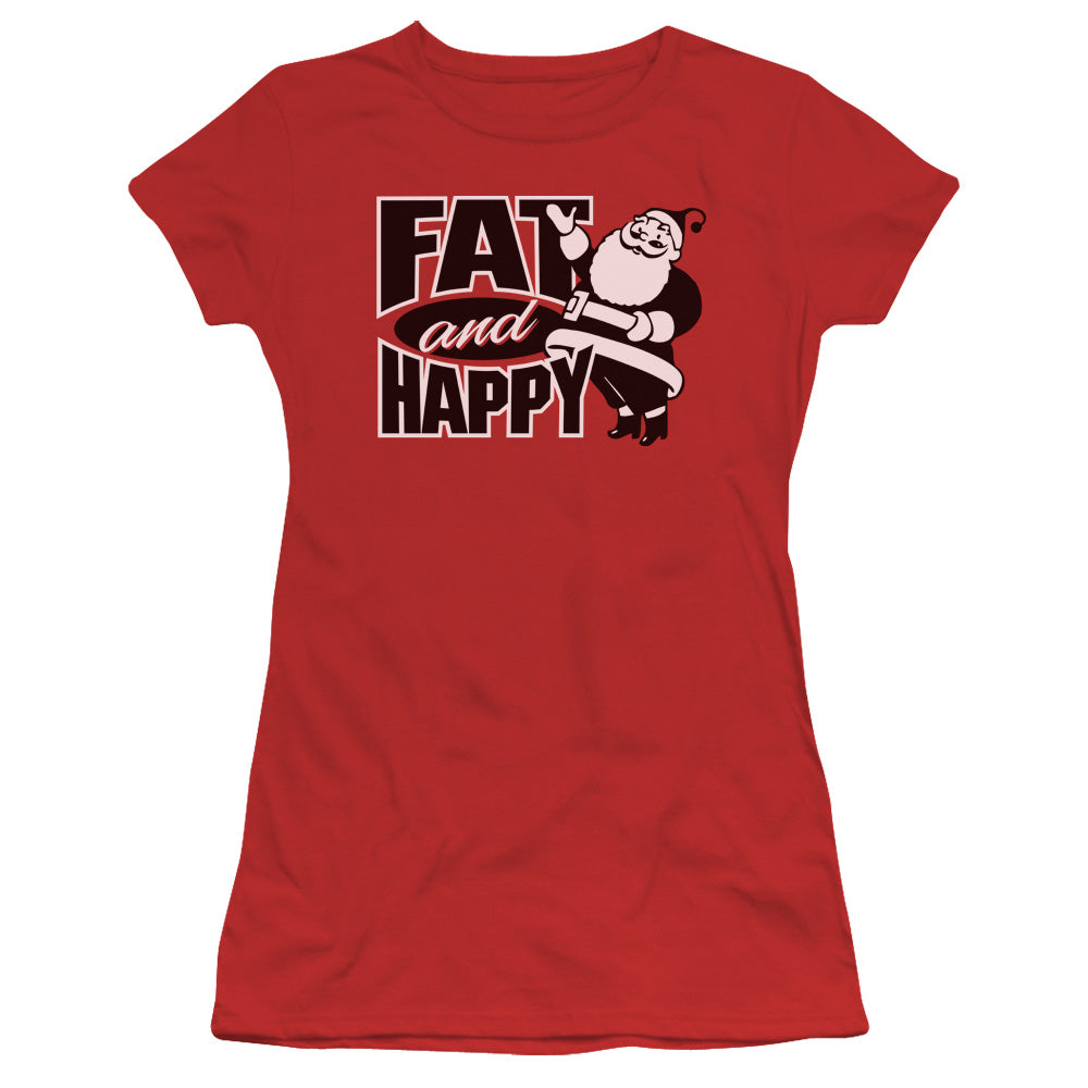 Fat And Happy - Short Sleeve Junior Sheer - Red T-shirt