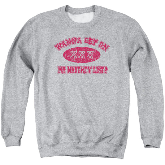 Naughty List - Adult Crewneck Sweatshirt - Athletic Heather