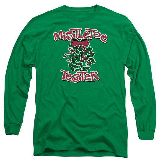 Mistletoe Tester - Long Sleeve Adult 18 - 1 - Kelly Green T-shirt