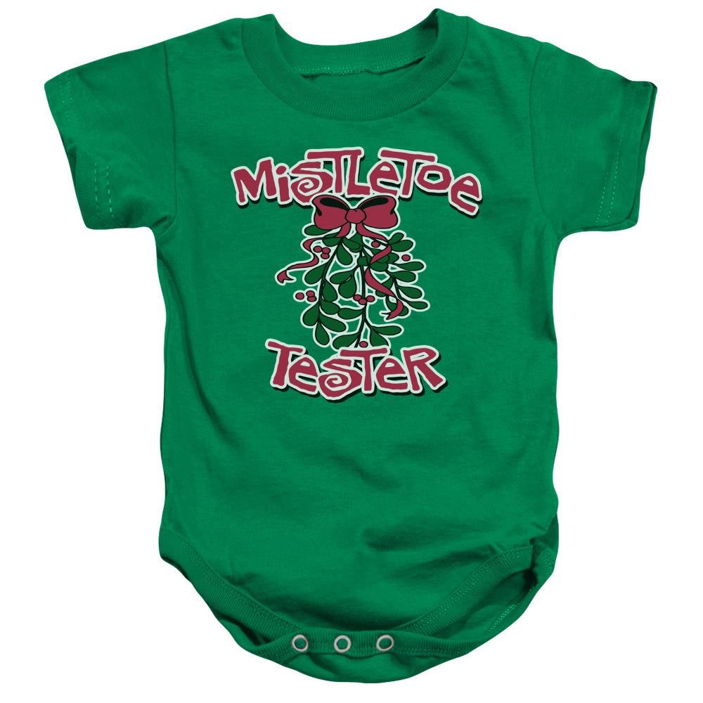 Mistletoe Tester-infant Snapsuit - Kelly Green