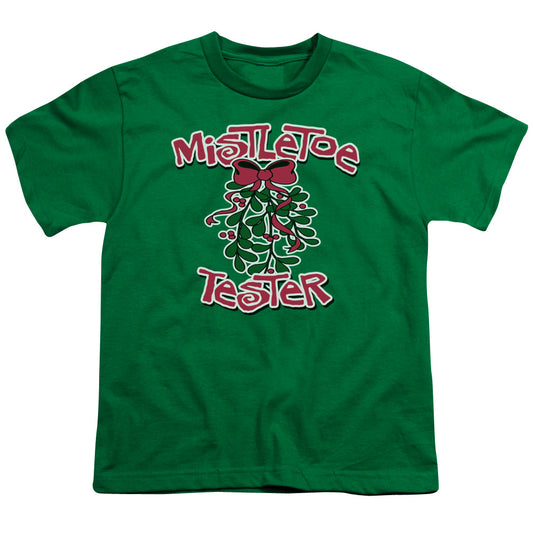 Mistletoe Tester - Short Sleeve Youth 18 - 1 - Kelly Green T-shirt