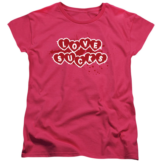Love Sucks - Short Sleeve Womens Tee - Hot Pink T-shirt